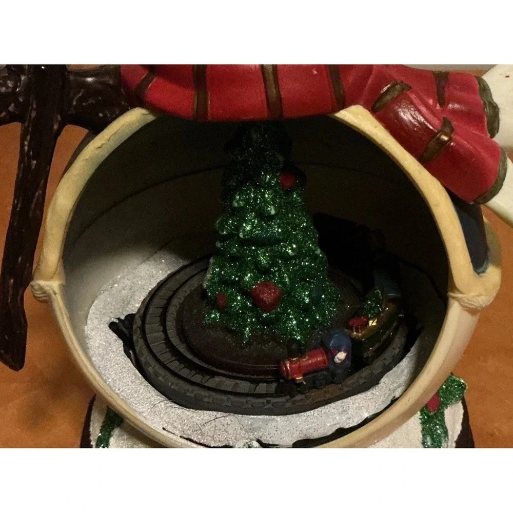 A Lightahead Musical Snowman with a Moving Train and LED lights, Works, No Light